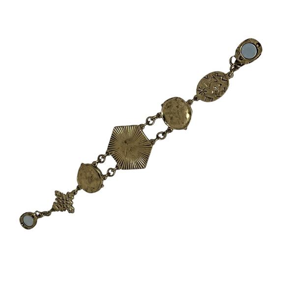 Chico’s Additions “Hidden Treasure Plains” Coin Link Bracelet Gold-Tone apprx 7” - Picture 4 of 9